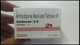 Amlovas 25 Tablet  Amlodipine Besilate Tablets IP  Amlovas 25mg Tablet Uses Side effects Benefit [upl. by Ymmac]