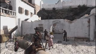 Red Dead Redemption John Gaines Honor And Fame By Saving A Stranger In Mexico Early In The Game [upl. by Llenej]