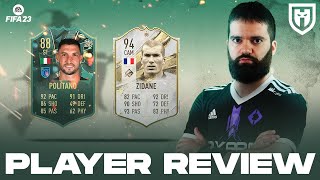 POLITANO 88 WINTER WILDCARD SBC E ZIDANE 94 ICON MID  FIFA 23 PLAYERS REVIEW [upl. by Yasdnil135]