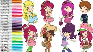 Strawberry Shortcake amp Friends Coloring Book Compilation Plum Pudding Huckleberry Pie Orange Blossom [upl. by Jeralee846]