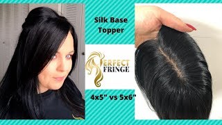 4X5quot vs 5X6quot Silk Base Topper Hairpiece for Hair Loss amp Thin Thinning Alopecia  Hair Hacks [upl. by Arrec]