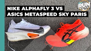 Nike Alphafly 3 vs Asics Metaspeed Sky Paris Which is the best carbon plate racing shoe [upl. by Liemaj]