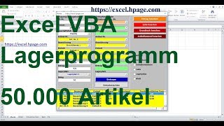 7 Lagerprogramm 50 000 Artikel und 50 000 Lagerplätzen in Excel VBA selber erstellen [upl. by Akirat]