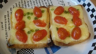 How to make Cherry Tomato Mature Cheddar and Chopped Green Chilli Cheese on Toast [upl. by Eyks]