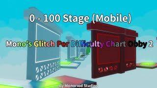 Monos Glitch Per Difficulty Chart Obby 2  0100 Stage Mobile Version [upl. by Bred]