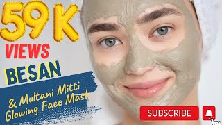 Besan amp Multani Mitti Glowing Face Mask Gram Flour amp Fuller Earth Face Pack  Hijabi Saru [upl. by Dulsea598]