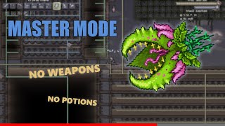 Terraria Master Mode  Plantera NO WEAPONS  no potions [upl. by Morganica185]