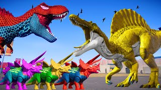 🔴DINOSAUR Tyranno saurus CRETACEOUS King Death Cartoon Animation SPINOSAURUS SCORPIOS amp JW Alive [upl. by Aneehsor371]