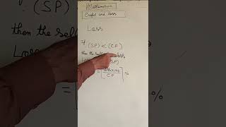 Loss and loss percentage Method Mathformulashorts2024 Profit and loss chapter shorts [upl. by Adnaluy]