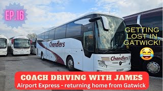 Coach Driving With James Ep16  POV Gatwick Airport  Cobham Services and to the M3 [upl. by Joelle]