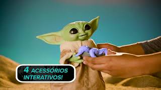 BONECO STAR WARS BABY YODA SNACKIN GROGU COM SONS E MOVIMENTOS  HASBRO F2849 [upl. by Aysab855]