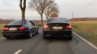 BMW E60 M5 vs E46 M3 BRUTAL Sound Battle loud [upl. by Loughlin983]