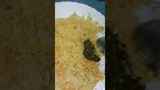 Sarson ka Saag Rice Tasty Yammy Delicious 😋🤤 youtubeshorts viralvideo likeshereandsubscribe [upl. by Aisyat]