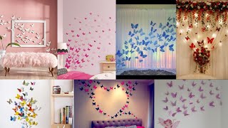 DIY Butterfly wall decor ideas with paperRoom decoration with butterflyWall art tree design [upl. by Tekcirc749]