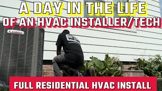 Day In The Life HVAC InstallerTechnician Full Residential HVAC Install [upl. by Ramilahs]