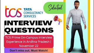 TCS Prime OnCampus Interview Questions amp Tips  TR MR HR Rounds Explained [upl. by Muiram139]