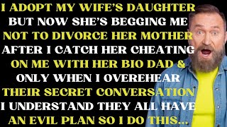 I adopt my wifes daughter but now she is begging me not to divorce her mother after I catch her [upl. by Eidaj]