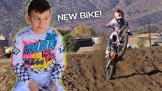 HUDSON RIDES HIS NEW DIRT BIKE AT THE TRACK [upl. by Jerrilee]