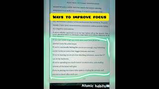 Improve your focus and increase attention span bookreading atomichabits reading readinghabits [upl. by Gibby184]