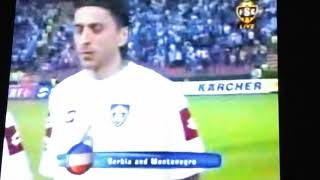 anthem serbia and montenegro vs belgium 2005 hej sloveni [upl. by Acitel]