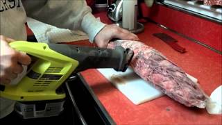 How to Cut A Costco Frozen Beef Tenderloin With A Reciprocating Saw [upl. by Chaker]