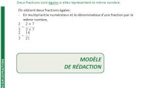 4ème  OPERATIONS SUR LES FRACTIONS  Produits en croix Egalité de fractions [upl. by Ninnetta946]