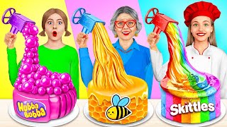 Me vs Grandma Cooking Challenge  Cake Decorating Cooking Moments by MEGA GAME [upl. by Sihtnyc297]