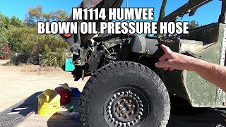 M1114 Humvee Blown Oil Pressure HoseLets get it off of My Trailer [upl. by Collen]