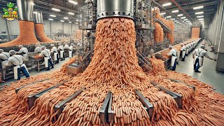 How Millions of Sausages Are Made in a Factory  Sausages Factory Process [upl. by Aisitel787]