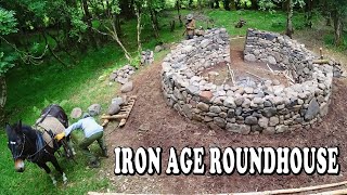 From Stonecraft to Woodcraft  Building a Bushcraft Roundhouse in Forest Ep6 [upl. by Aihcats]