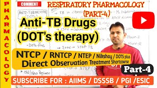 Respiratory pharmacology part4  Antitubercular drugs pharmacology  DOTs therapy for tuberculosis [upl. by Baerman]