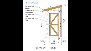 4x8 Lean To Tool Shed Plans Blueprints [upl. by Flieger]