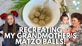 RECREATING MY GRANDMOTHERS TRADITIONAL KNEIDLACH MATZO BALL RECIPE [upl. by Jamal]