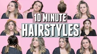 10 mostly Heatless Hairstyles You Can Do in 10 Minutes or Less [upl. by Bultman]