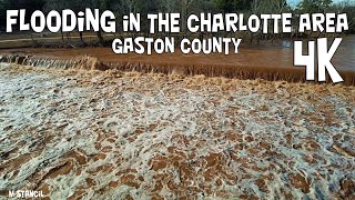 Flooding in the Charlotte Area  Gaston County 4K DJI Mavic Air 2S Drone Footage Major Flooding [upl. by Corsetti721]