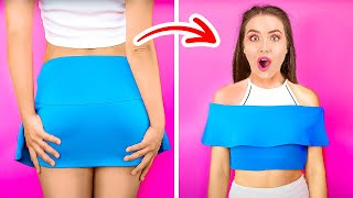 BRILLIANT CLOTHES HACKS FOR GIRLS  Epic Clothes Hacks amp Easy Fashion Tricks By 123GO GOLD [upl. by Euginom]