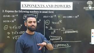 Chapter 10 Exponents and Powers class 8th Exercise 102 Standard form of number [upl. by Edya437]