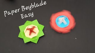 Paper Beyblade l Spinning top paper l paper crafts without glue easy [upl. by Hanima]