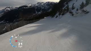 Grandvalira  Gall de Bosc 8km long easy blue run top to bottom [upl. by Audie410]