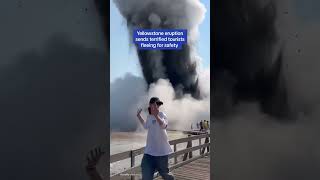 Yellowstone eruption sends terrified tourists fleeing for safety [upl. by Yrok]