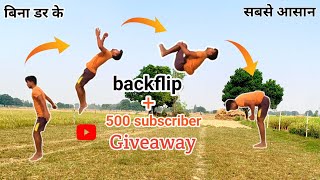 500 Subscriber और backflip दोनों एक साथ 😲  how to do backflip in easy steps [upl. by Nnyre]