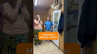 Happiness  seeing a sloth animals babyanimals zoo farmanimalsanctuary familyfun funny [upl. by Anika210]