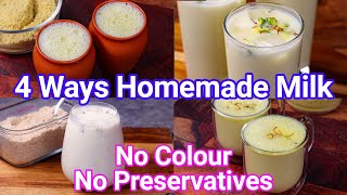 4 Types of Milk Beverage Recipes at Home  Both Cold amp Hot Beverage  Healthy Milk Based Beverages [upl. by Grosvenor]