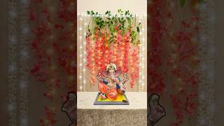 Easy ganpati decoration idea 🥰 low budget ganpati decoration idea at home punekarsneha [upl. by Raney]