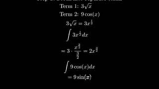 Find the most general antiderivative of the function Use C for the constant fx3sqrtx9cosx [upl. by Evonne]