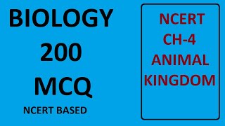 NEET AIIMS NCERT BASED MCQ ANIMAL KINGDOM PART  1 [upl. by Adhamh]