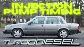 Adjusting Volvo 740 D24T Injection Pump Timing [upl. by Ellehsyt]