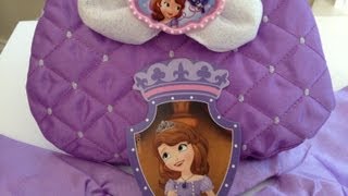 SOFIA THE FIRST Royal Purse and Gloves Unboxing and Review [upl. by Atirak726]