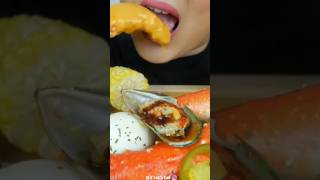 Seafood boil with nacho cheese seafoodboil crab mussels cheese food eating shorts youtube [upl. by Justus]