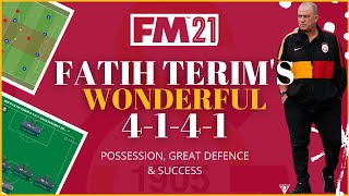 Fatih Terim 4141 FM 21 Tactic  Possession Success and Great Defence  Football Manager 2021 [upl. by Eidorb]